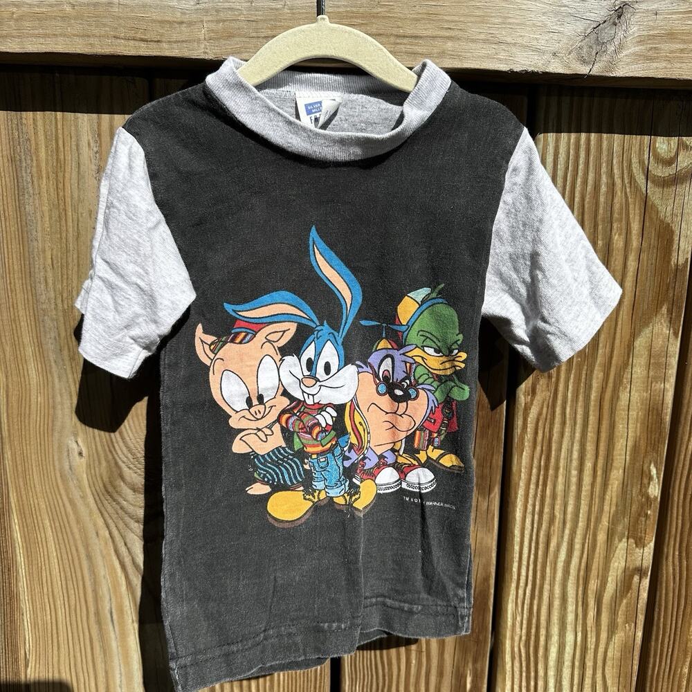 Rare Vtg Freeze‎ Looney Tunes Tiny Toons Adventures Shirt Size 4T Double Sided